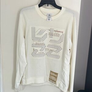 DISNEY PARKS Star Command Buzz Lightyear Sweatshirt Beige Sweater Size S